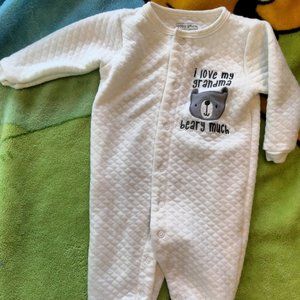 Quilted cotton sleeper "I love my grandma berry much"